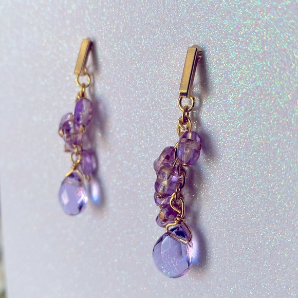 Lavender Droplets Earrings - Picture 4 of 4